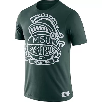 Michigan State Spartans Mens Nike Basketball Crest Dri-Fit Cotton T-Shirt - XXL • $23.99