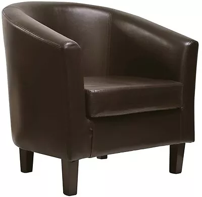 Faux Leather Tub Chair Armchair Club Chair Dining Living Room & Cafe 2 Colour • £74.99