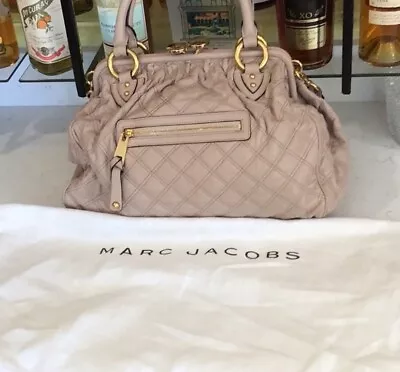 MARC JACOBS VTG Y2K Leather Quilted Large Iconic Stam Bag Purse Authentic W Dust • $52