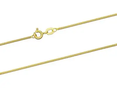 18ct Yellow Gold Diamond Cut Curb Necklace Chain 16-18  Length • £179.65
