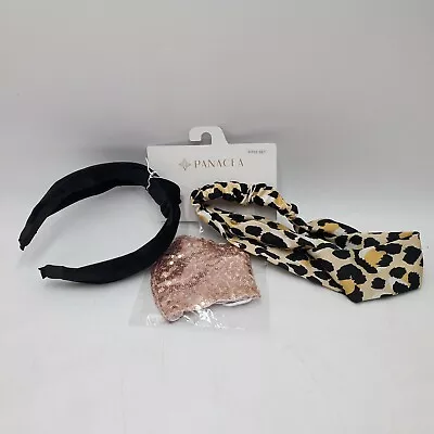 Panacea Women's Metallic Rose Gold Sequined Face Mask & Headband 3-piece Set • $12.99