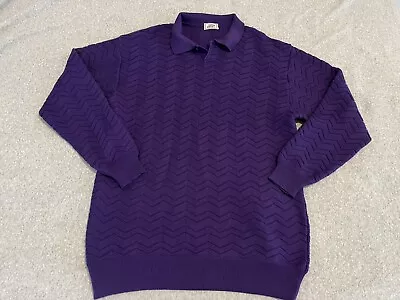 Gianni Versace Purple Knit Sweater Mens Size 54 • $170