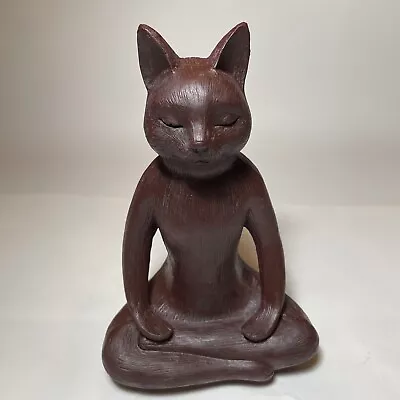 Yoga Cat Figurine Statue Sculpture Meditation Zen Cat Kitty Resin • $12