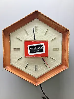 Vintage Lighted BLACK  LABEL BEER Advertising Clock / Sign • $49