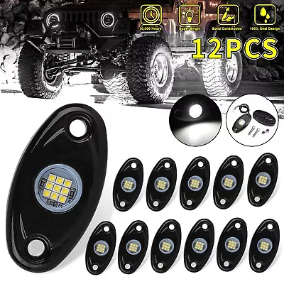 White 12 Pods CREE LED Rock Underbody Lights For JEEP Offroad Truck ATV UTV Boat • $48.98