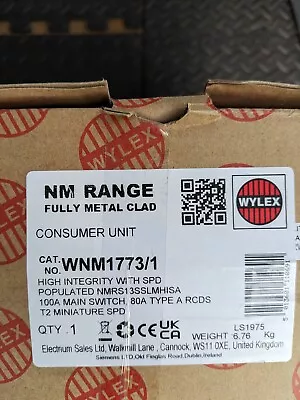 £95 • Buy Wylex Consumer Unit Metal With Miniature Spd , Metal Mounting Plate & Gland Pack
