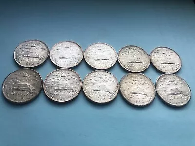 LOT OF 10 RARE COATED SILVER 1946 To 1970 MEXICO SILVER 20 CENTAVOS • $75