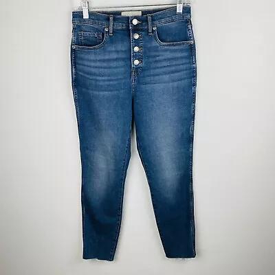 Everlane Vintage Skinny Ankle Jeans Exposed Button Fly Raw Hem Women's 27 • $37.59