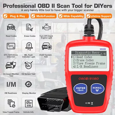 Automotive OBD Code Reader OBD2 Scanner Car Check Engine Fault Diagnostic Tool • $15.76