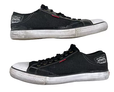 LEVI'S Shoes Mens 11 Black Canvas Upper Low Top Sneakers • $12.30