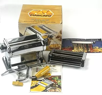 Marcato Atlas Pasta Maker Model 150 Deluxe Hand Crank Machine Vitantonio Italy • $39