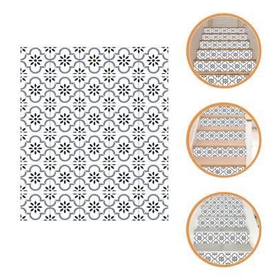  6 Pcs Flower Decor Stair Stickers Backsplash Elegant Wall Ceramic Tile • £16.65