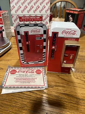 New Vintage Coca Cola Collectible Musical Bank “Vending Machine” Full Set • £71.24