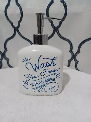 Enesco Our Name Is Mud Soap Dispenser Wash Your Hands Ya Filthy Animal • £19.29