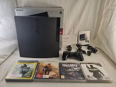 Boxed Sony Playstation 3 PS3 Slim 320GB Console Plus Call Of Duty Games  • $229.99