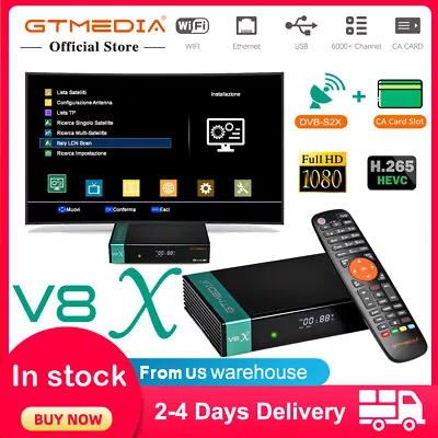 GTMEDIA V8X Digital Satellite Receiver FTA DVB-S/S2/S2X PVR Sat TV Tuner Decoder • $39.99