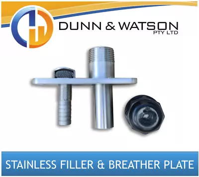$130 • Buy Stainless Steel Water Tank Filler And Breather Plate (Ute Tray, Trailer, Camper)