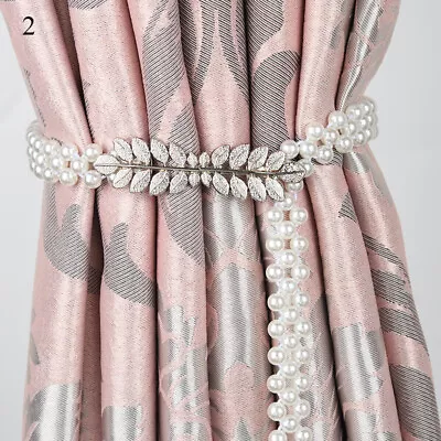 2pcs Pearl Curtain Rope Metal Curtain Rope Light Luxury Curtain Decoration ❃ • $5.46