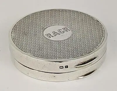 £65 • Buy Art Deco Sterling Silver Engine Turned Powder Compact 1930​