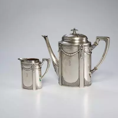 Wilhelm Binder German 800 Silver Empire Style Teapot Creamer Set Vintage 20th C • $800