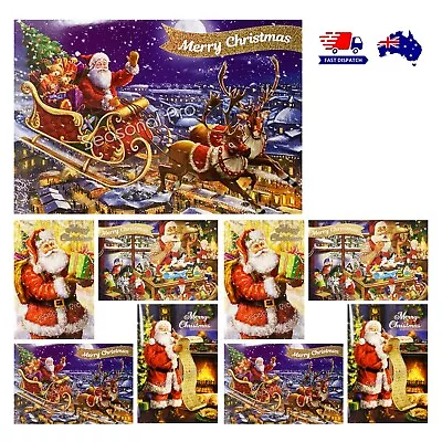 14pk Christmas Greeting Cards & Envelopes Gold Foil Xmas Card Santa Gift AU • $8.95