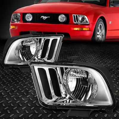 For 05-09 Ford Mustang S197 Pair Chrome Housing Headlight Replacement Head Lamps • $54.88