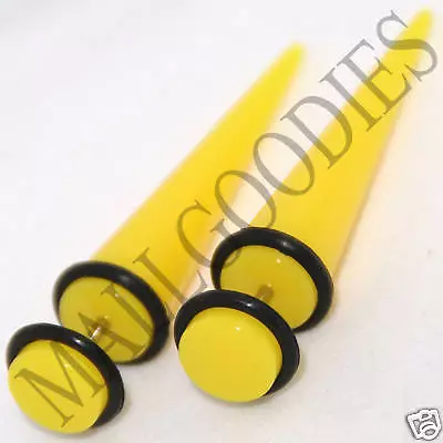 0367 Fake Cheaters Faux Illusion Ear Stretchers Tapers Plugs 0G Yellow Color • $7.95