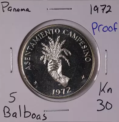 1972 Panama 5 Balboas Silver Proof Coin - F.A.O Peasant Settlements • $79.99