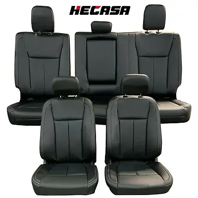 HECASA Front & Rear Car Seat Covers Kit For 2015-2022 Ford F150 Super Crew Cab • $152.99