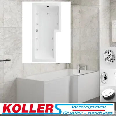 £678 • Buy L Shape 1700 Left Right Hand 6-8-11 Jet Shower Bath With Panel Screen Light SPA