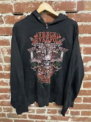 Avenged Sevenfold Hoodie XL Full Zip Hooded Sweatshirt Metal Band T31 • $49.99