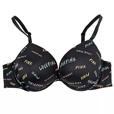 Victoria's Secret PINK Wear Everywhere Super Push Up Bra Women's Size 38B Print • $18.95