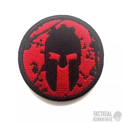 Fabric Spartan Helmet Morale Patch Hook And Loop 7.5cm Badge Tactical Airsoft UK • £5.49