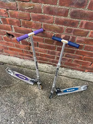 Vintage Original Razor Scooter 1st Generation Model A Kick Scooter Blue And Purp • $105