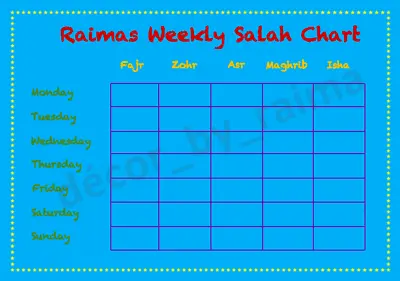 £3.50 • Buy Personalised Childrens Islamic Salah Prayer Chart  Re-Use Dry Wipe Laminated X 2