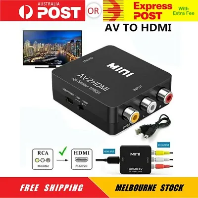$13.49 • Buy Composite AV CVBS 3RCA To HDMI Video Cable Converter 1080p Upscaling Black
