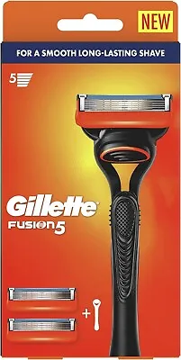 Gillette Fusion 5 Razor Handle + 2 Cartridges Smooth Long-Lasting Shave-AU • $16.02