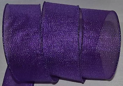 Wired Ribbon~Sheer~Metallic Electric Purple Fine Mesh~2.5 ~Holiday~Wreath~Bow • $6.95