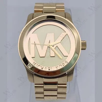 Michael Kors MK5473 Runway Gold Stainless Steel Bracelet Analog Women's Watch • $101