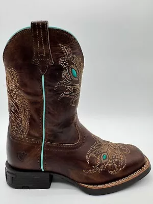 Semi New Ariat Bright Eyes II Western Boot KIDS  SZ 13 IN HAT BOX BROWN 10040257 • $139