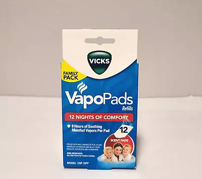 Vicks VapoPads Refills Family Pack 12 Nights Of Comfort VSP-19FP New & Sealed • $10.50