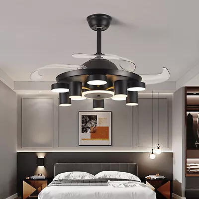 42   LED Modern Chandelier Dimmable Invisible Ceiling Fan Light Remote Control • $151.05