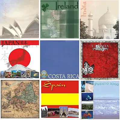 Countries Of The World Scrapbook Papers 12x12  Resorts Travel U-CHOOSE 72 Papers • $0.99