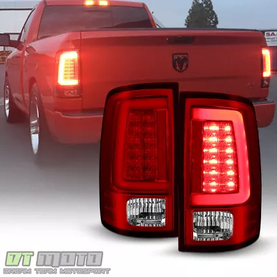 2013-2018 Dodge Ram 1500 2500 3500 V2 Red LED Tube Tail Lights Lamps Left+Right • $198.99