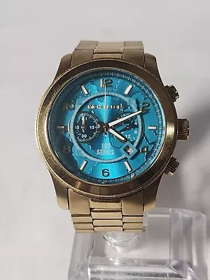 Michael Kors MK8315 Hunger Stop Chronograph Gold Women's Watch New Battery • $45