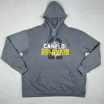 Canelo Vs Golovkin Las Vegas Gray Boxing Hoodie Adult Size Medium NWT • $9.98