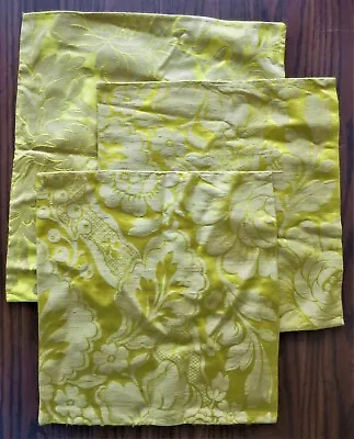 Vintage Metallic Gold Jacquard Brocade Fabric Pillow Slips Floral 14 X15  (2)13  • $24.99