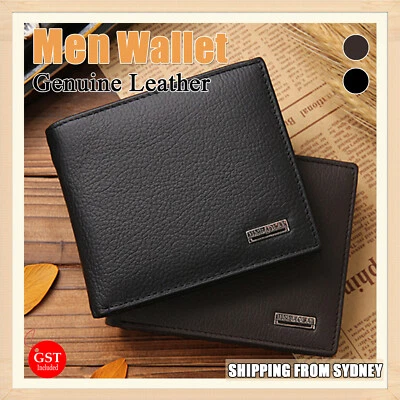 $16.59 • Buy Mens Genuine Leather Wallet Cowhide Coin Purse Wallet Multiple Card Slots New