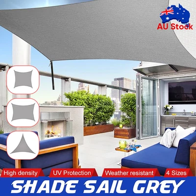 $16.09 • Buy Waterproof Sun Shade Sail Cloth Canopy Outdoor Awning Rectangle Square Grey