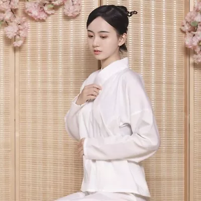 Hanfu Inner Robe White Unisex Shirt Men Women Chinese Traditional Ming Dynasty • $16.14